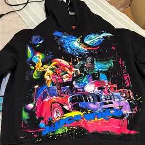 VLONE Black Hoodie with Colorful Graphic